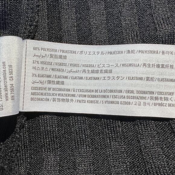 Abercrombie and Fitch Top Black Ribbed Crop Tank Minimalist Capsule Basic Layer - Picture 5 of 5